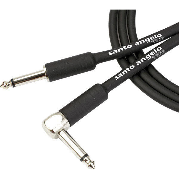 Cabo De Guitarra Angel 0,30mm Conector P10/p10 90º 20ft 6,10 Metros Preto